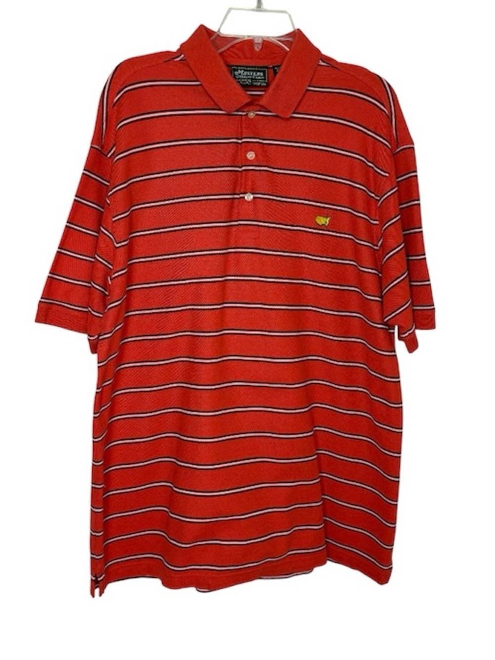 Masters Collection Golf Polo Shirt Orange Striped Size XL